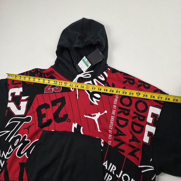 Jordan Hoodie Womens Extra Large Black Red Loose Fit Air 23 Graphic Pullover NBA - Picture 6 of 12